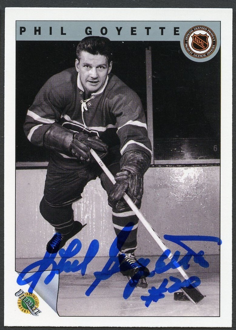 Phil Goyette #11 signed autograph auto 1992 Ultimate Original Six Hockey Card