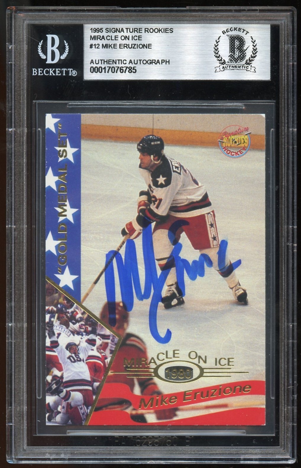 Mike Eruzione #12 signed autograph 1995 Signature Rookies Miracle on Ice BAS