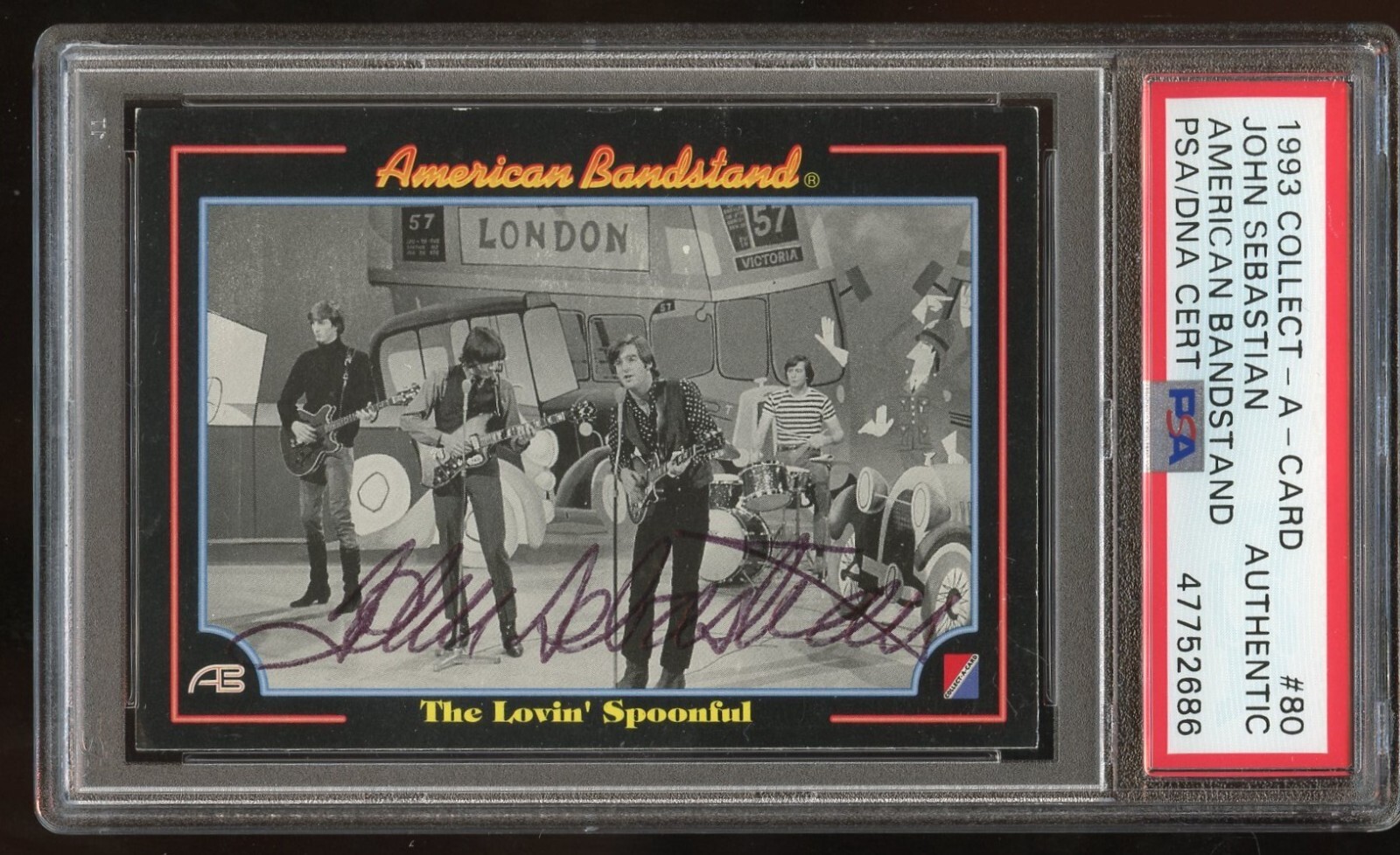 John Sebastian signed autograph American Bandstand Lovin' Spoonful Card PSA Slab