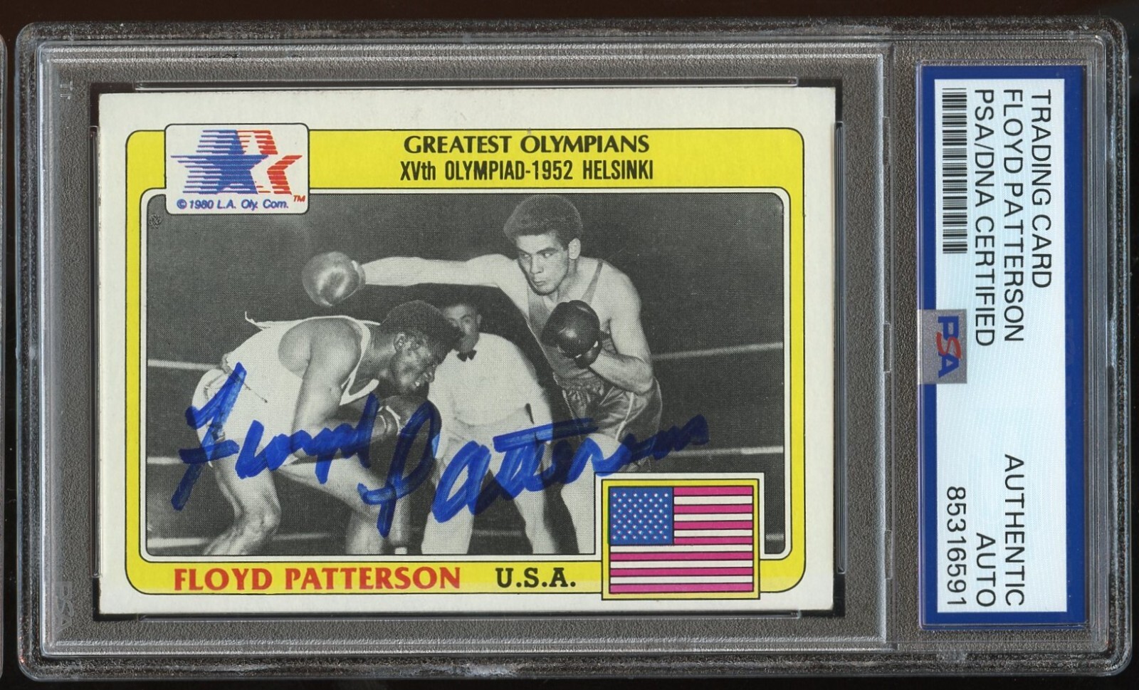 Floyd Patterson #77 signed autograph 1983 Topps Greatest Olympians Card PSA Slab