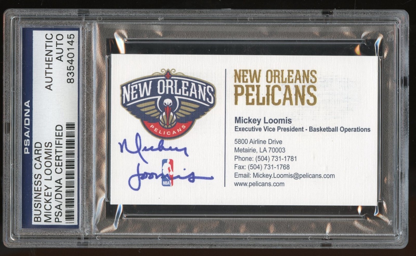 Mickey Loomis signed autograph auto GM New Orleans Pelicans PSA Slabbed