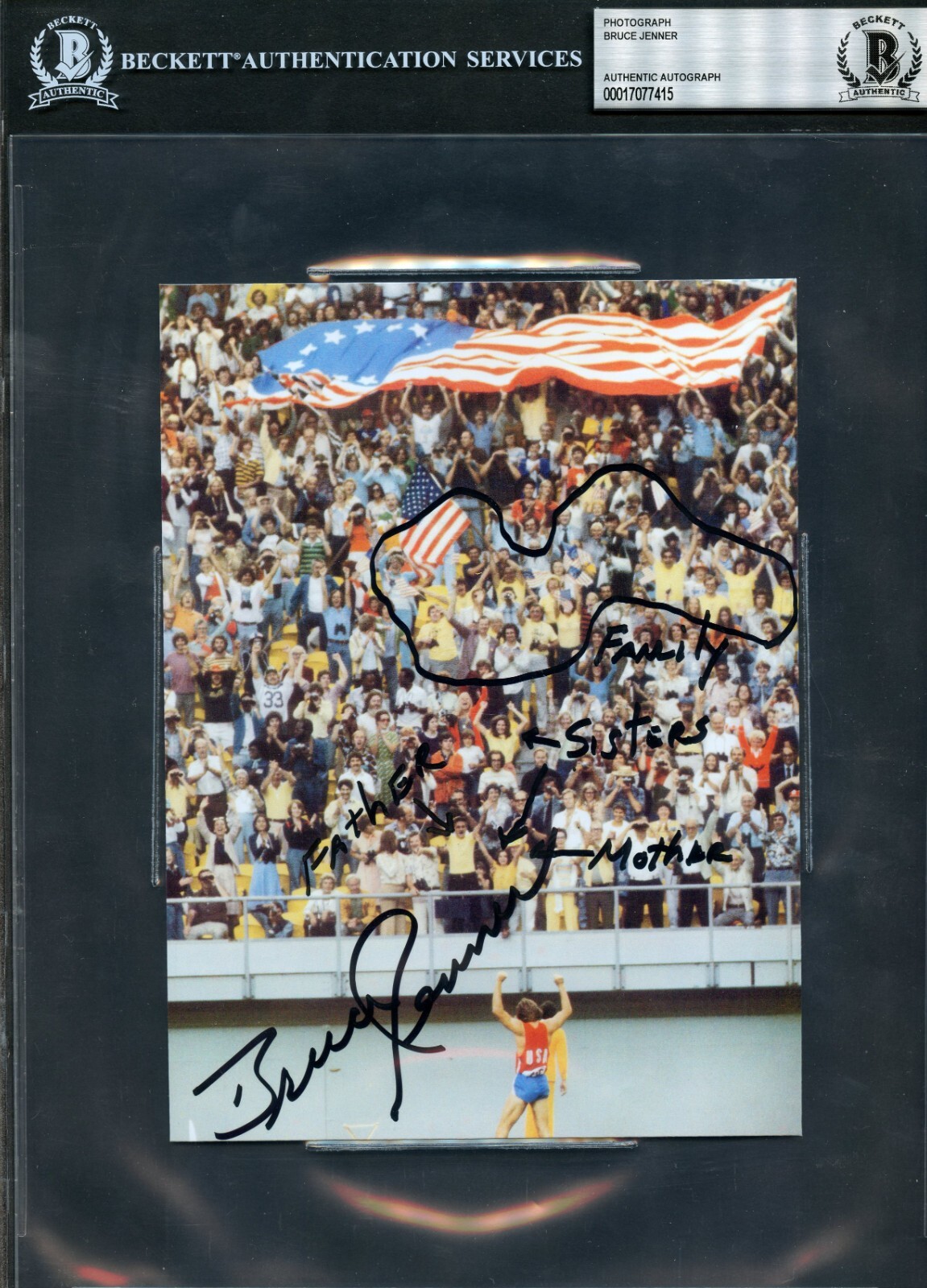 Caitlyn / Bruce Jenner signed autograph 6x8 photo Olympic Champion BAS Slabbed