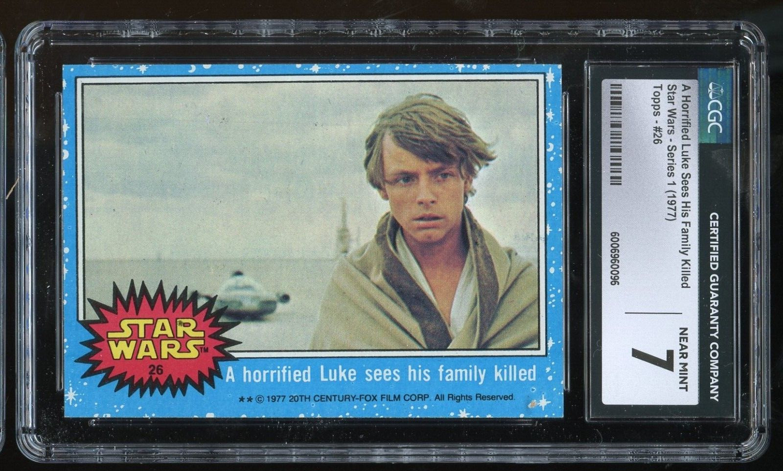 A Horrified Luke Sees His Family Killed Star Wars Series 1 Topps 1977 Card CGC 7
