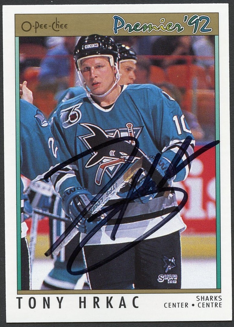 Tony Hrkas #40 signed autograph auto 1992 O-Pee-Chee Premier Hockey Card