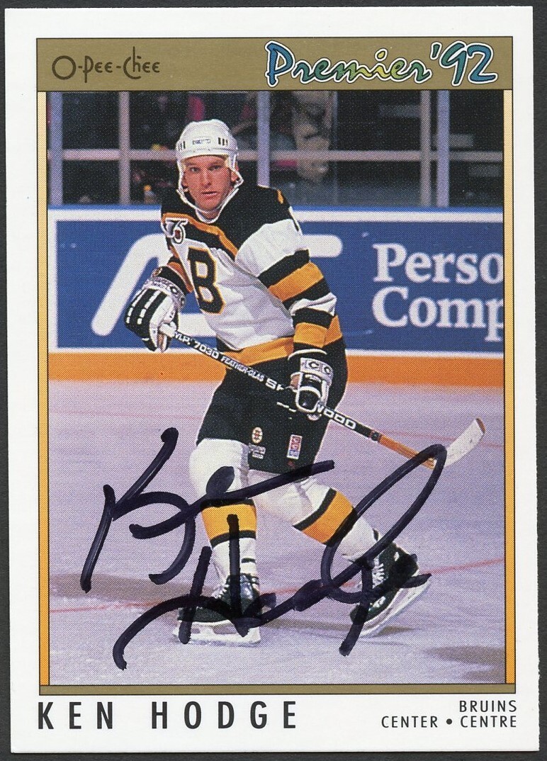 Ken Hodge #41 signed autograph auto 1992 O-Pee-Chee Premier Hockey Card