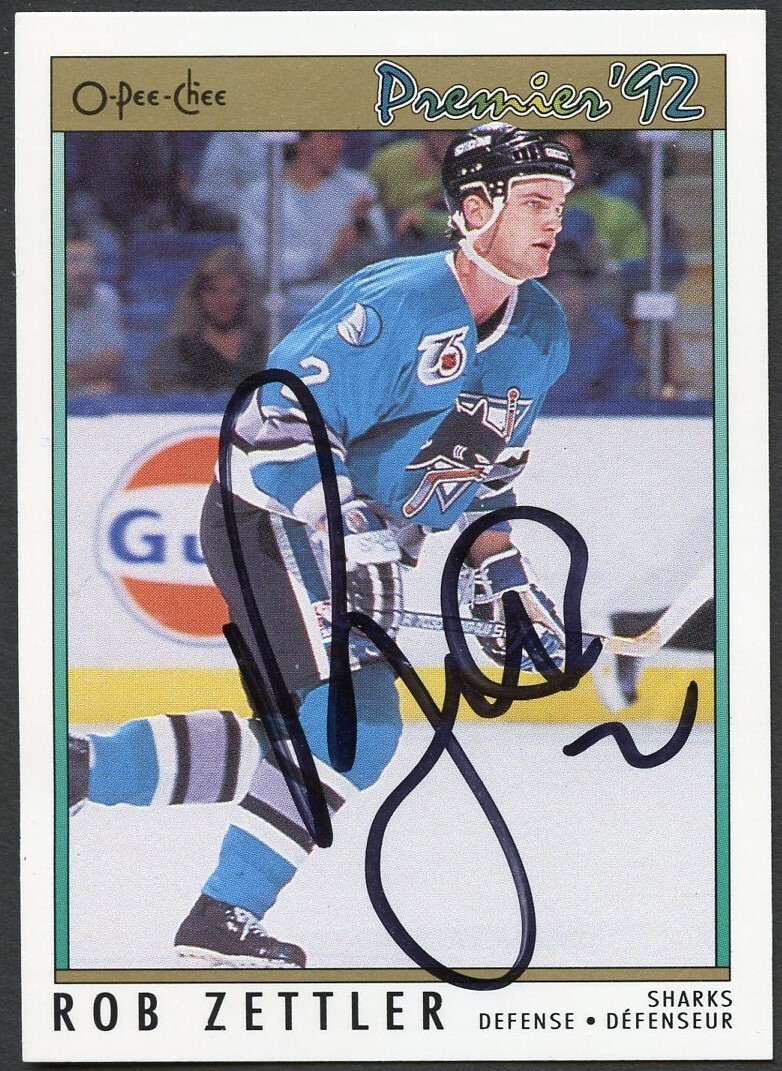 Rob Zettler #21 signed autograph auto 1992 O-Pee-Chee Premier Hockey Card