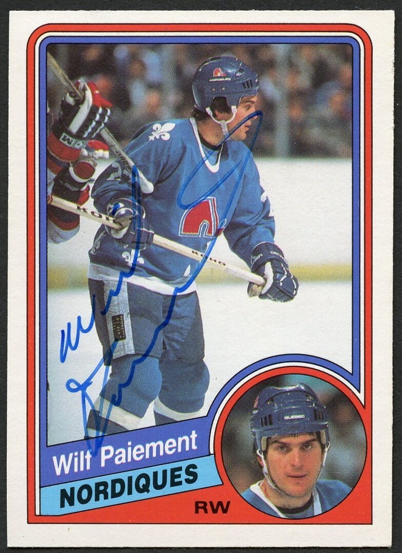 Wilf Paiement #285 signed autograph auto 1984-85 O-Pee-Chee Hockey Card