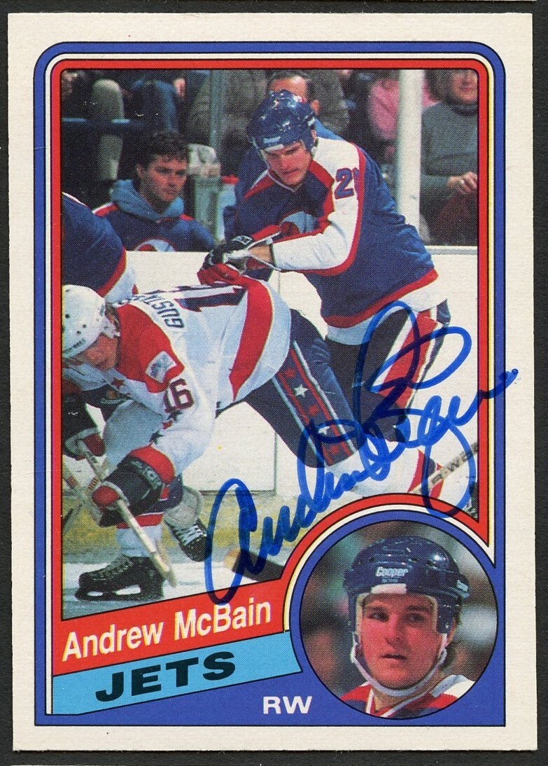 Andrew McBain #343 signed autograph auto 1984-85 O-Pee-Chee Hockey Card