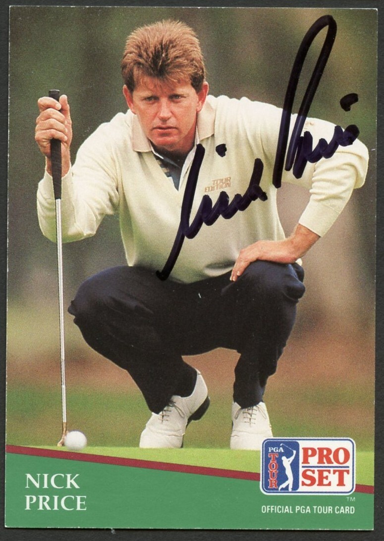 Nick Price #96 signed autograph auto 1991 Pro Set Golf Trading Card