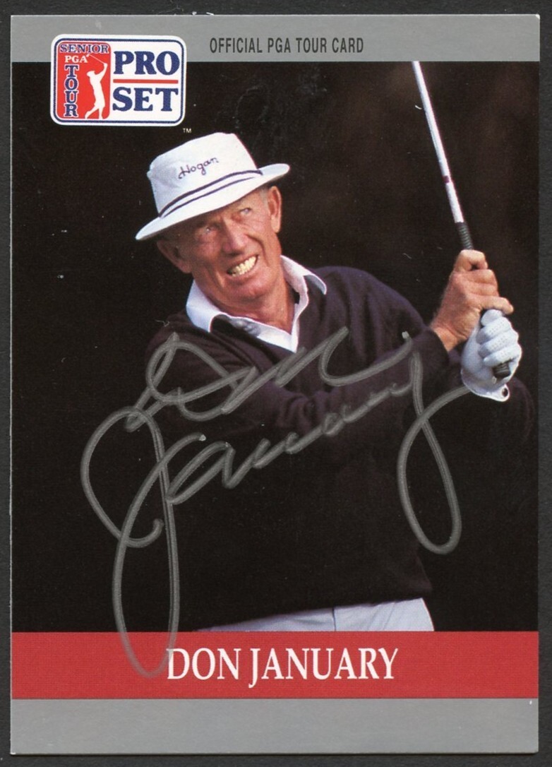 Don January #94 signed autograph auto 1990 Pro Set Golf Trading Card