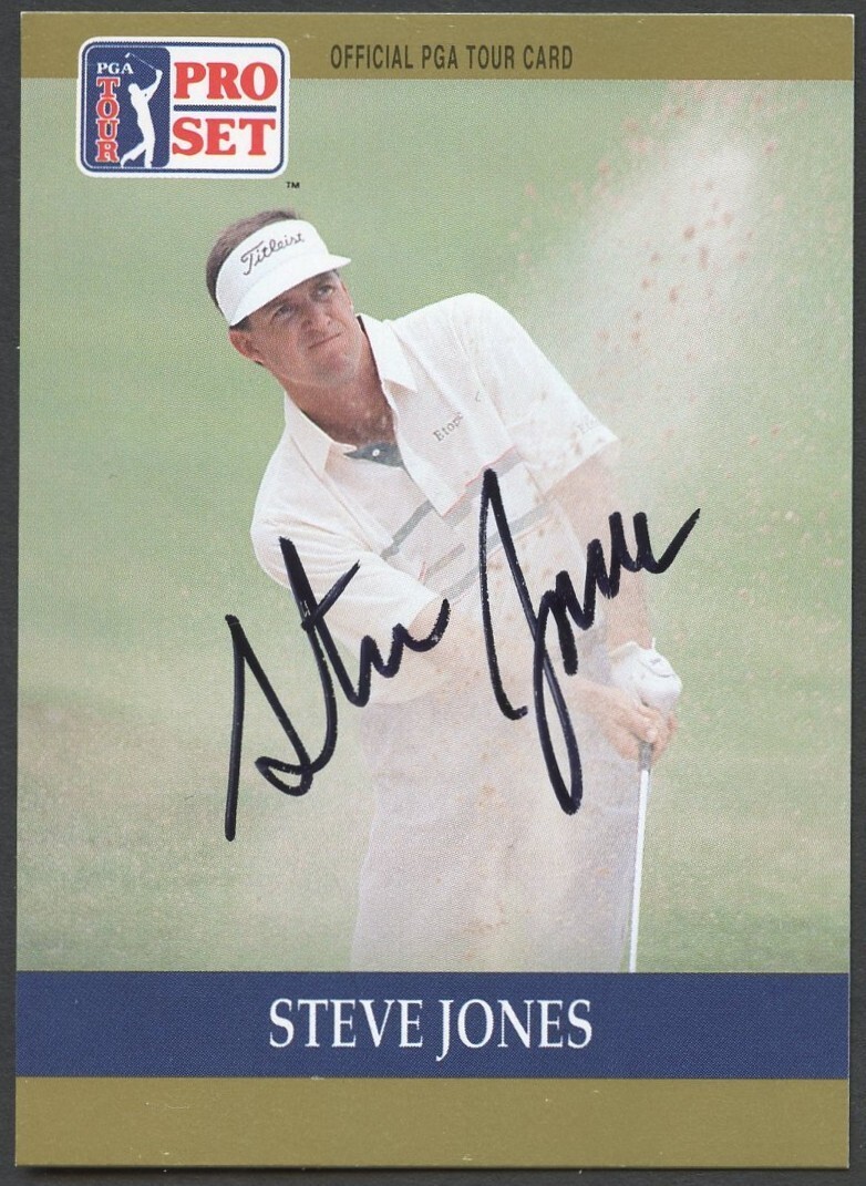 Steve Jones #9 signed autograph auto 1990 Pro Set Golf Trading Card