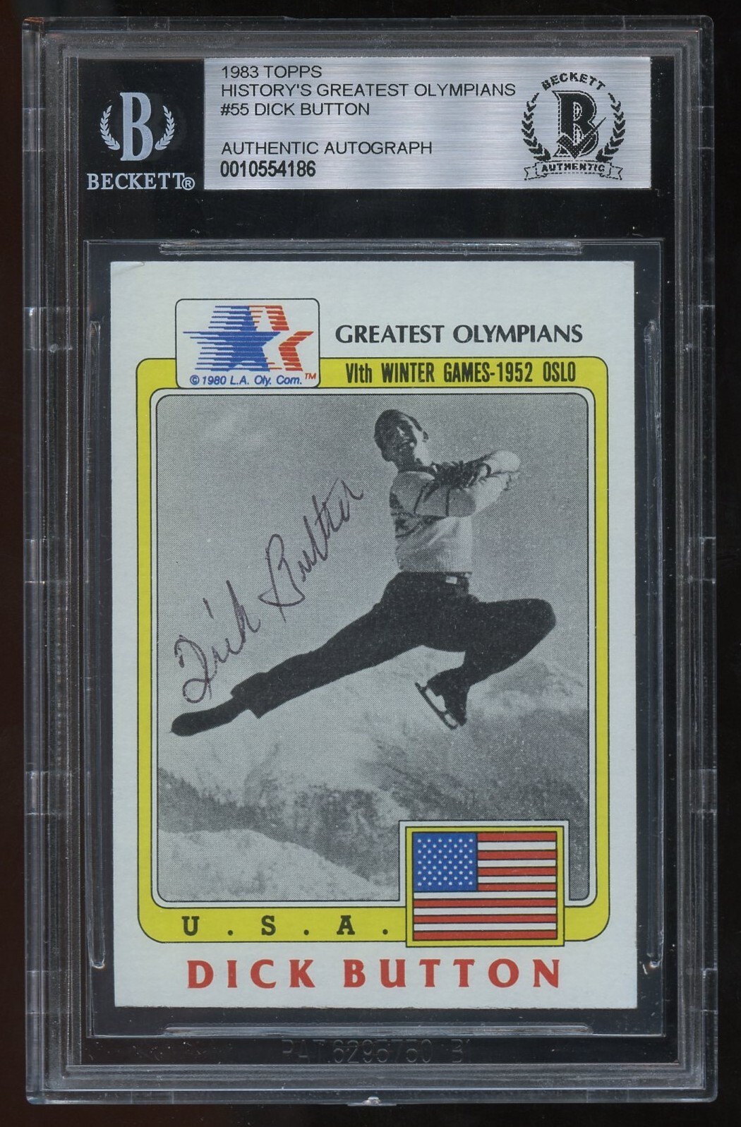 Dick Button #55 signed autograph auto 1983 Topps Greatest Olympians Card BAS