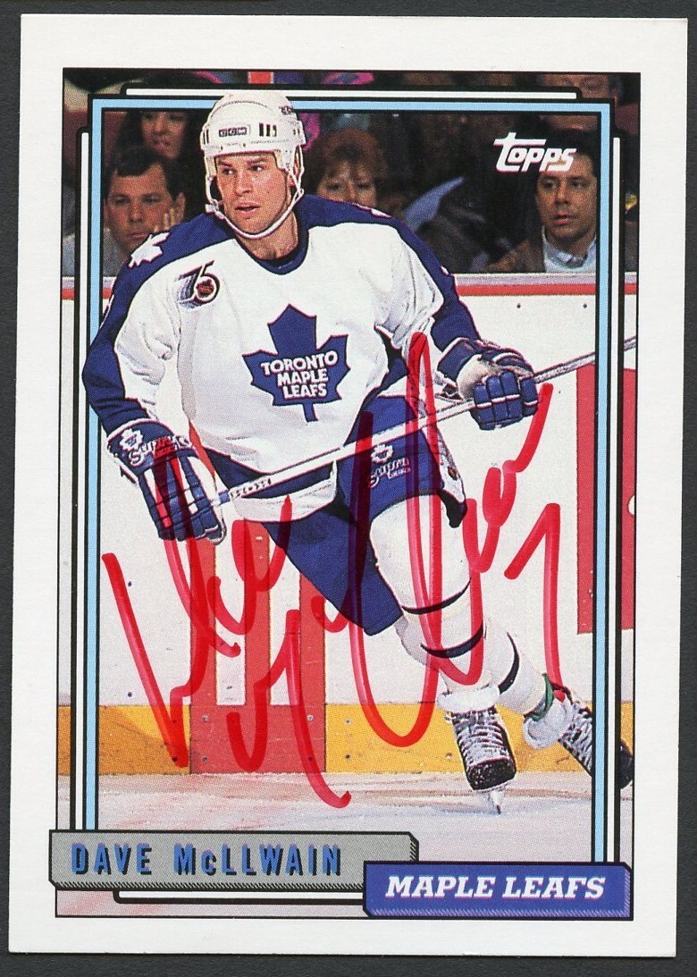 Dave Mcllwain #393 signed autograph auto 1992-93 Topps Hockey Trading Card
