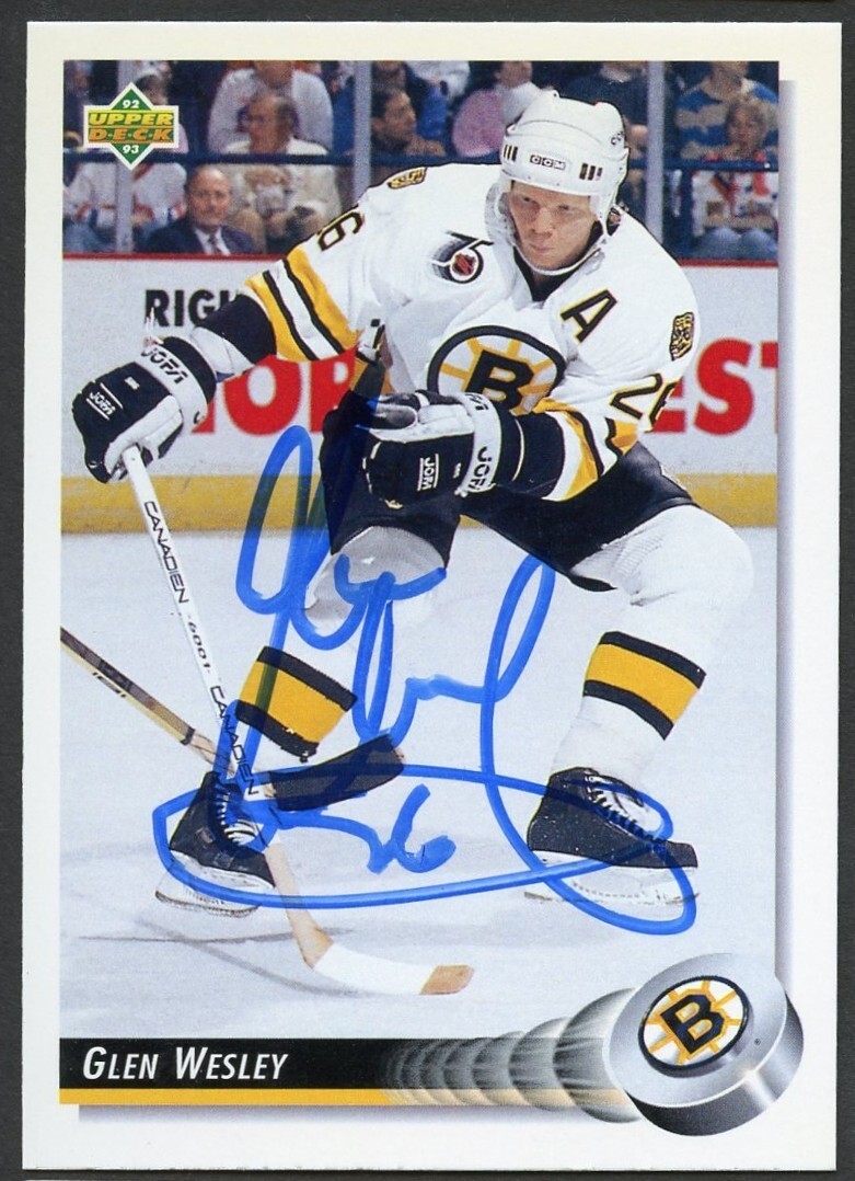 Glen Wesley # 244 signed autograph auto 1992-93 Upper Deck Hockey Card