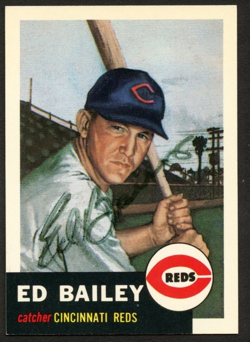 Ed Bailey #206 signed autograph auto 1991 Topps 1953 Archives Card