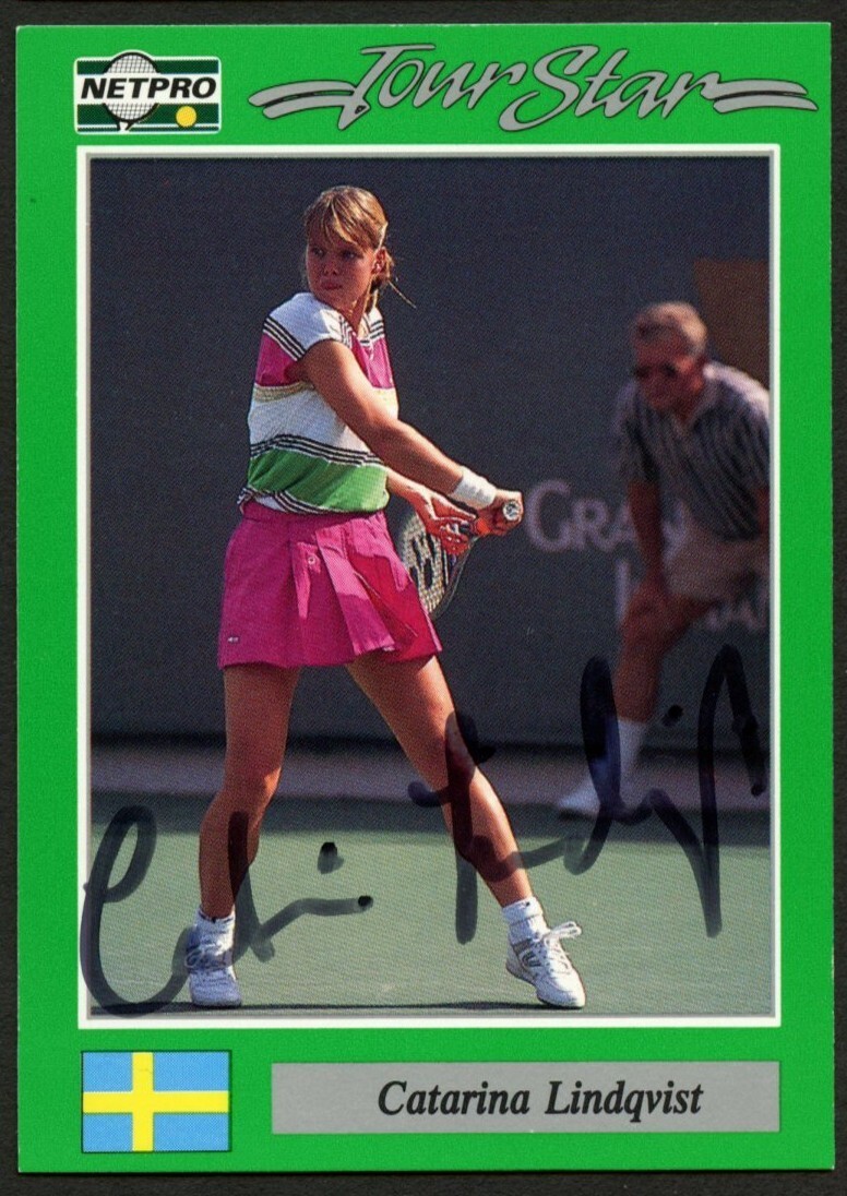 Catarina Lindqvist #61 signed autograph auto 1991 NetPro Tour Star Tennis Card