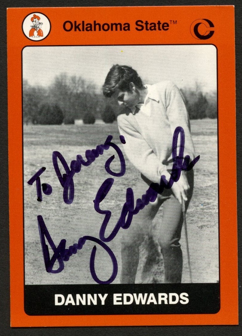 Danny Edwards #82 signed autograph 1991 Oklahoma State Collegiate Collection