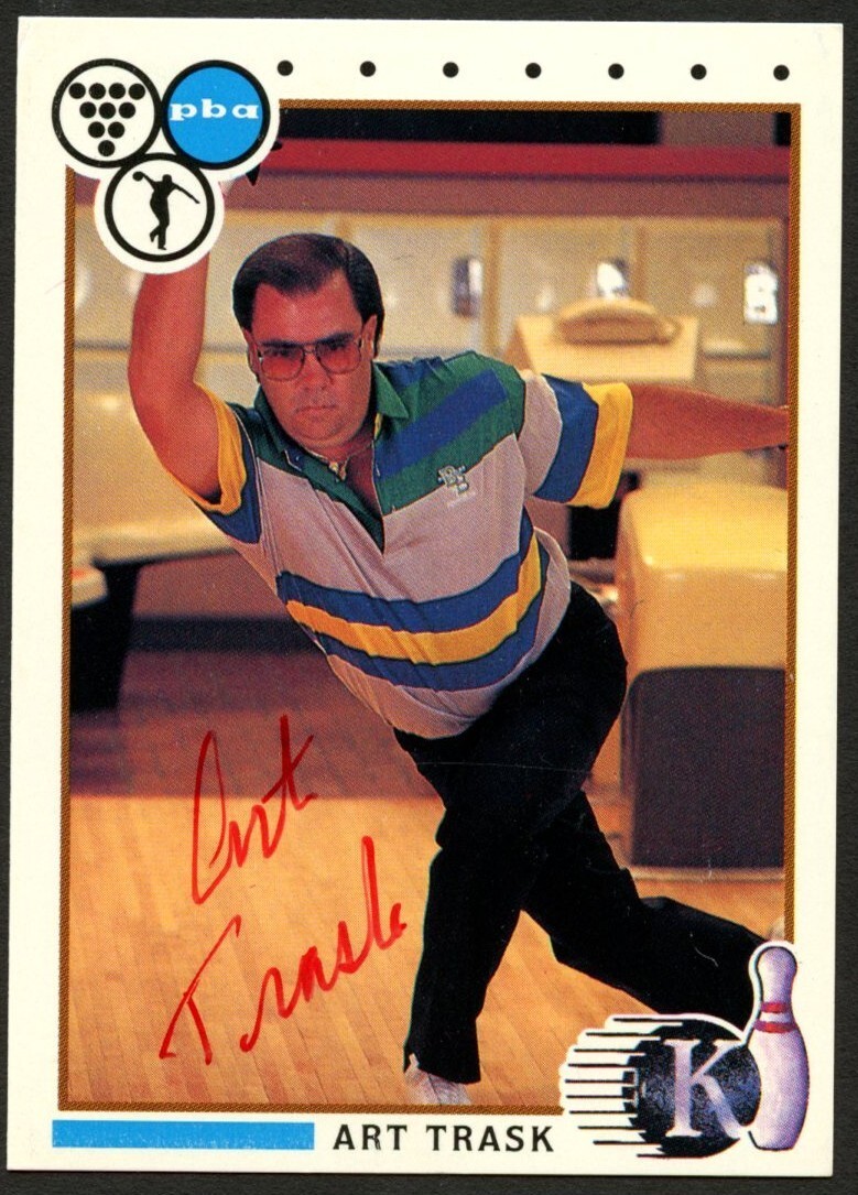 Art Trask #72 signed autograph 1990 Kingpins PBA Bowling Trading Card