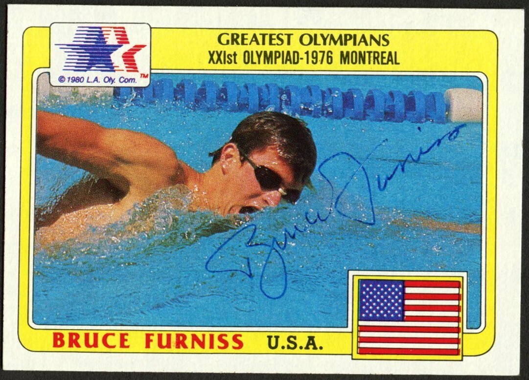Bruce Furniss #89 signed autograph 1983 Topps Greatest Olympians Trading Card