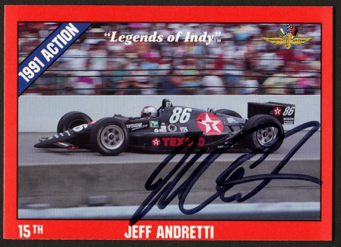 Jeff Andretti #16 signed autograph auto 1992 Legend of Indy Trading Card