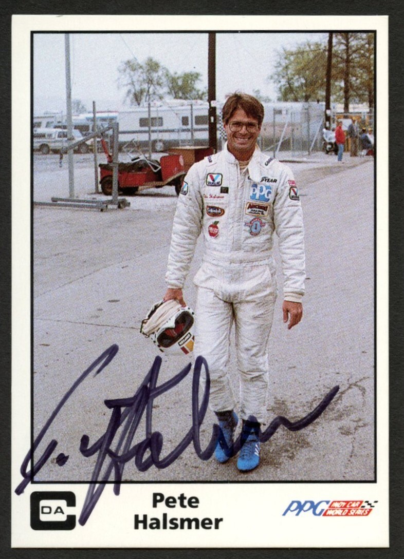 Pete Halsmer #17 signed autograph auto 1985 A&S Racing PPG Indy Card