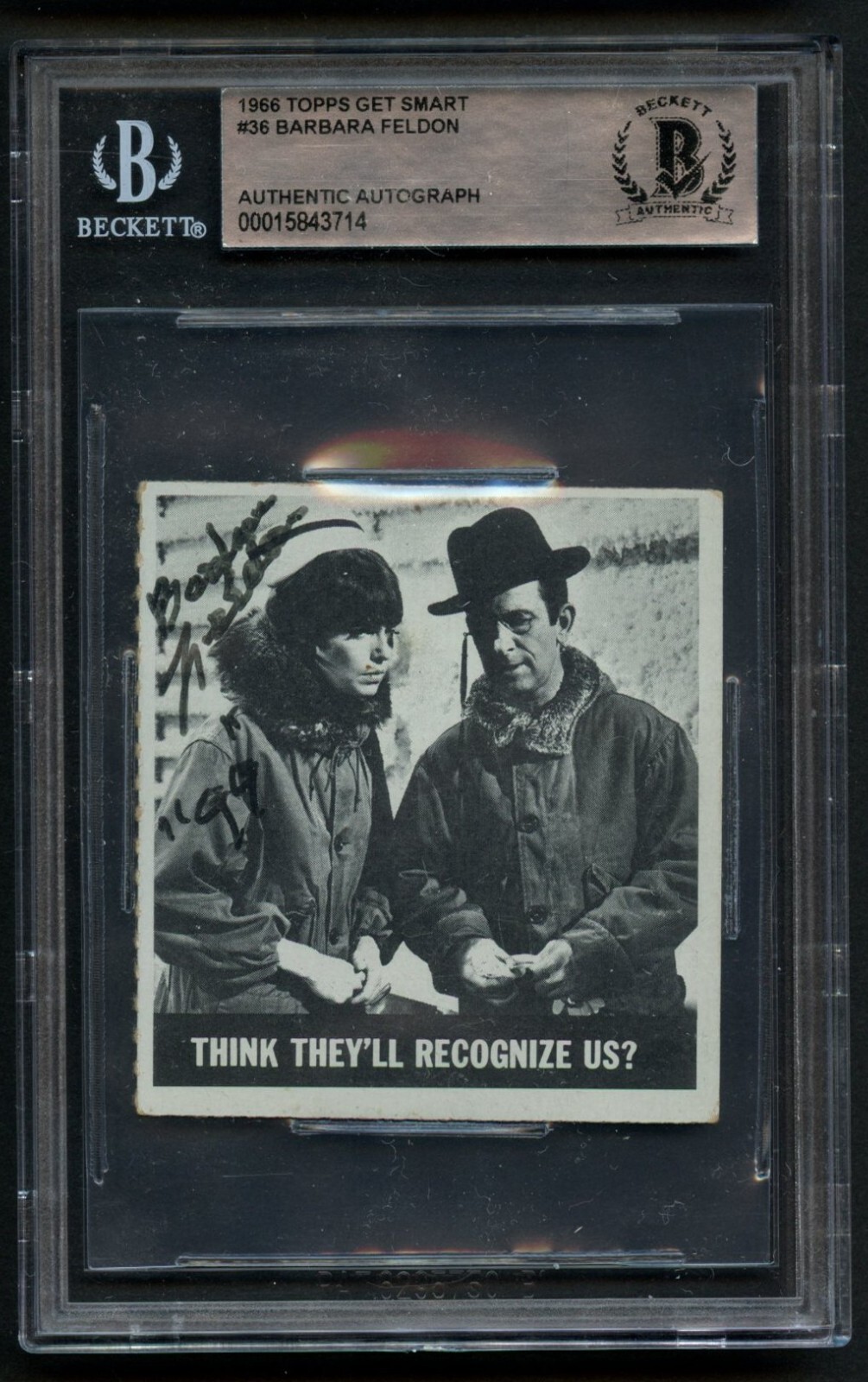 Barbara Feldon #16 signed autograph 1966 Think They'll Recognize Us BAS Slab