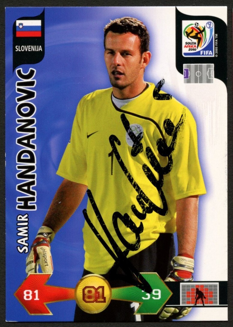 Samir Handanovic #81 signed autograph 2010 FIFA World Cup Panini Soccer Card