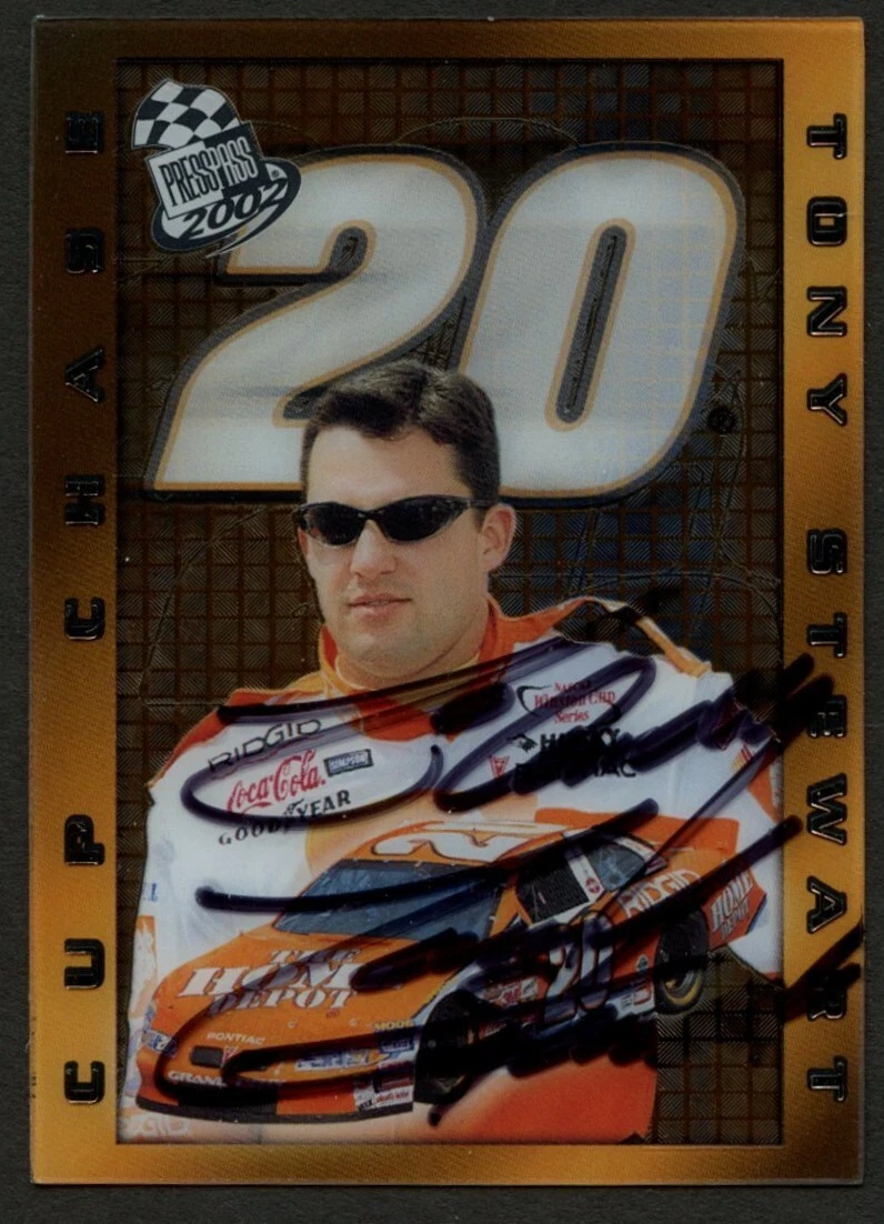 Tony Stewart #15/18 signed autograph auto 2002 Press Pass Cup Chase Trading Card