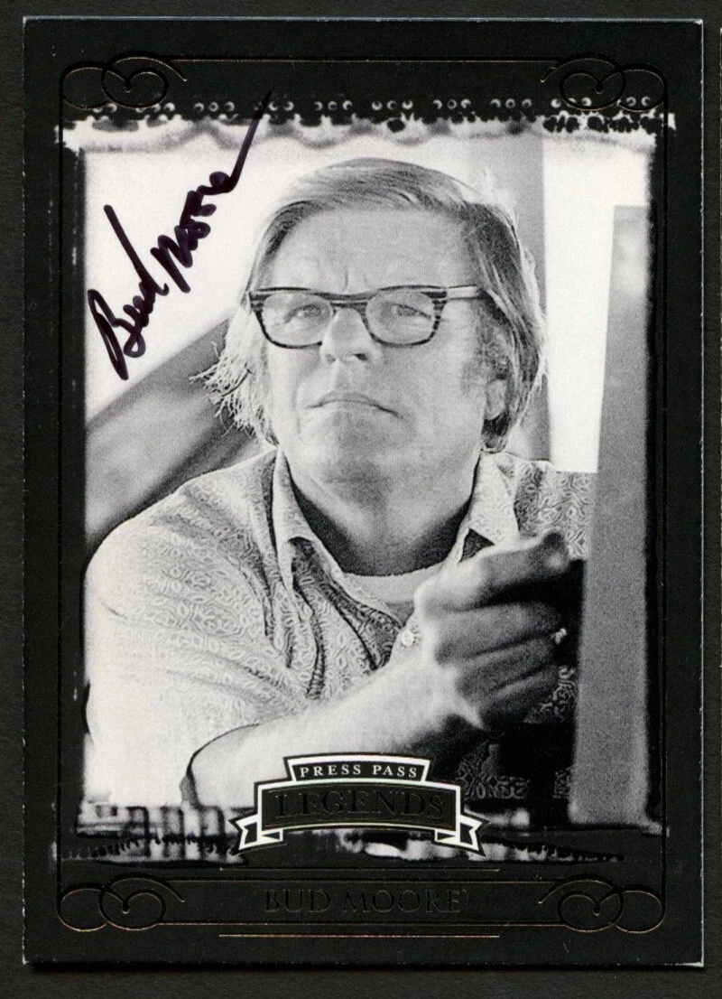 Bud Moore #23 signed autograph 2008 Press Pass Legends NASCAR Trading Card