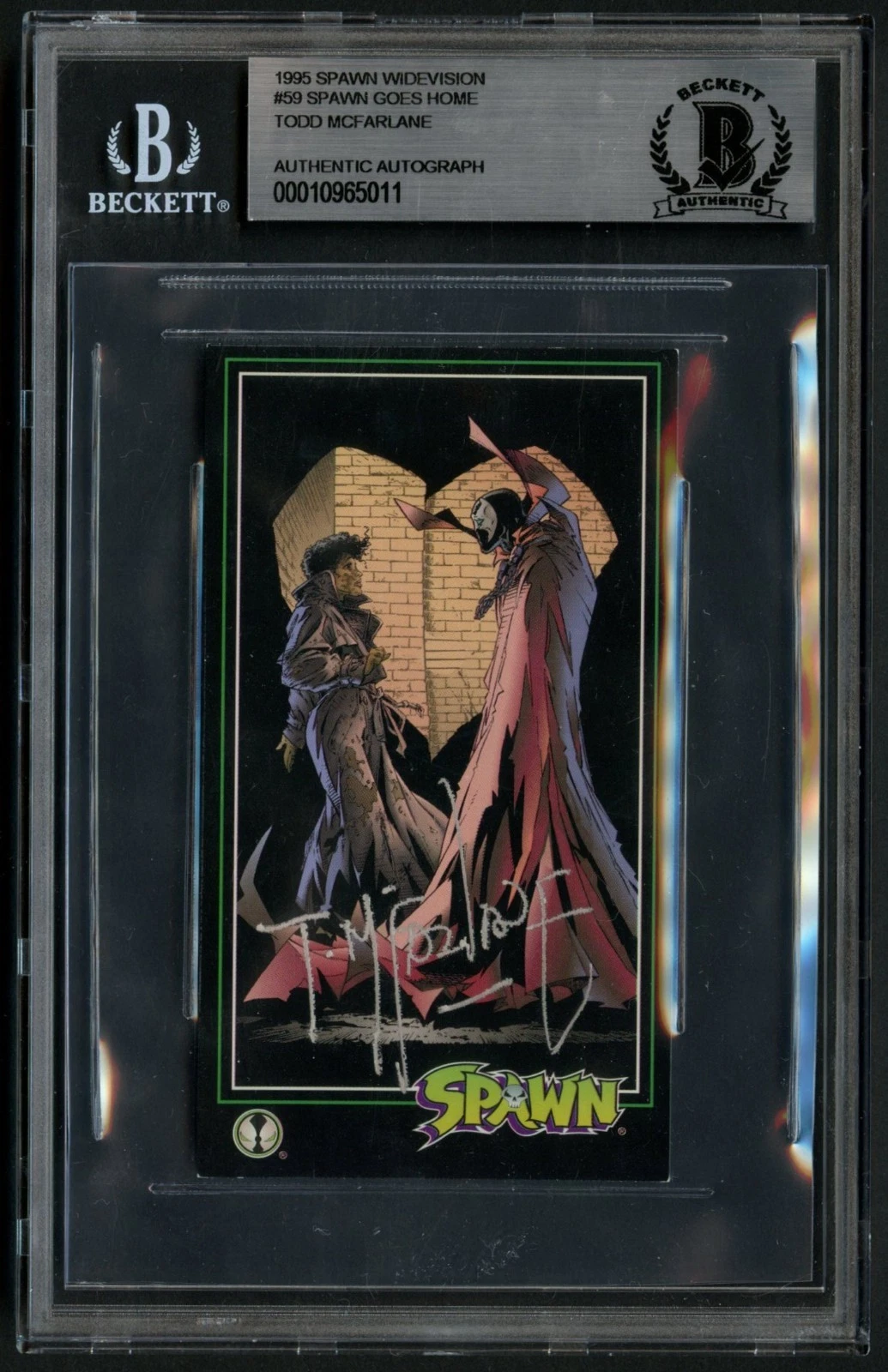 Todd McFarlane#59 signed autograph 1995 Spawn Goes Home Trading Card BAS Slabbed