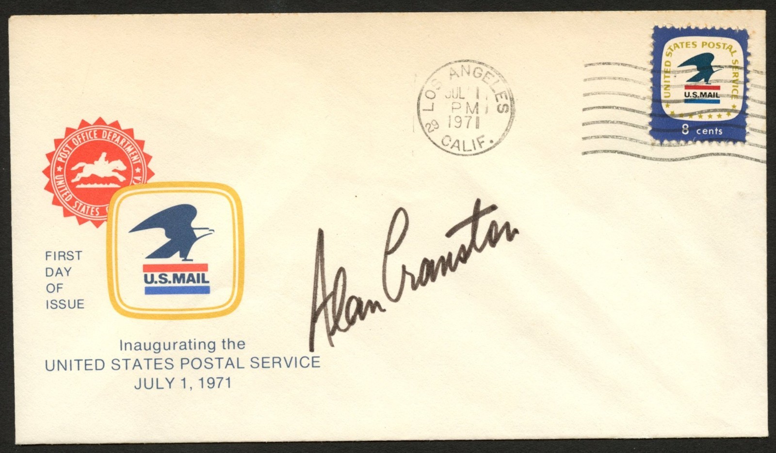 Alan Cranston d2000 signed autograph US Senator from California FDC Postal Cover
