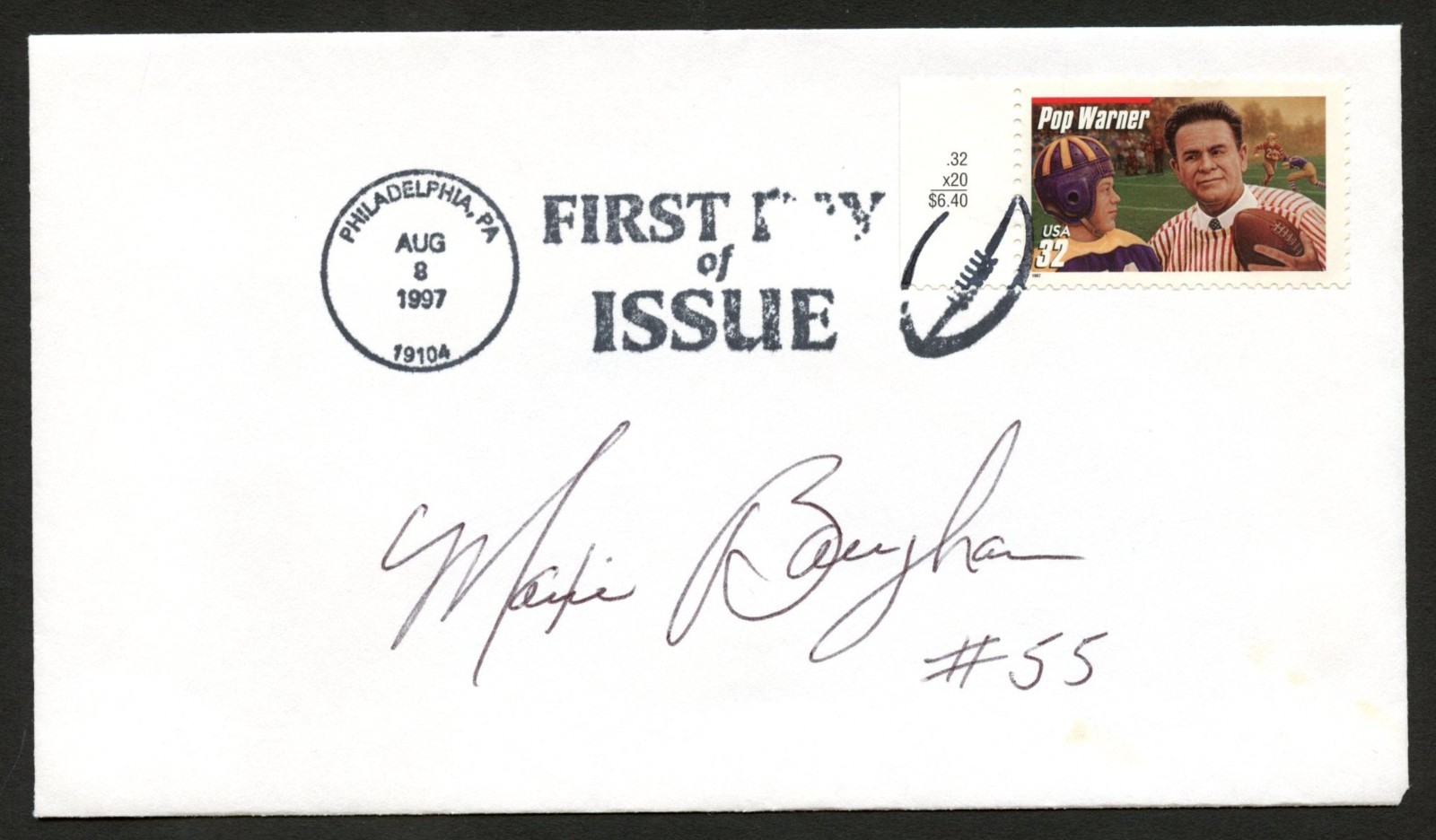 Maxie Baughan d2023 signed autograph American Football Player Coach Postal Cover