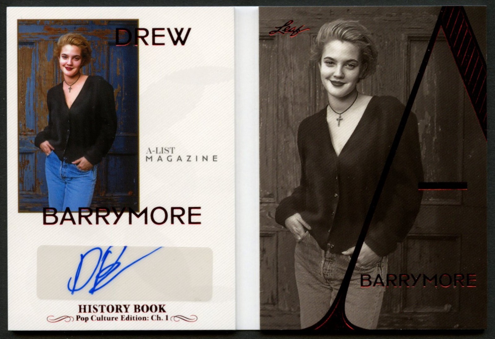 Drew Barrymore signed auto 2024 Leaf History Book A-List Magazine Booklet 3/3
