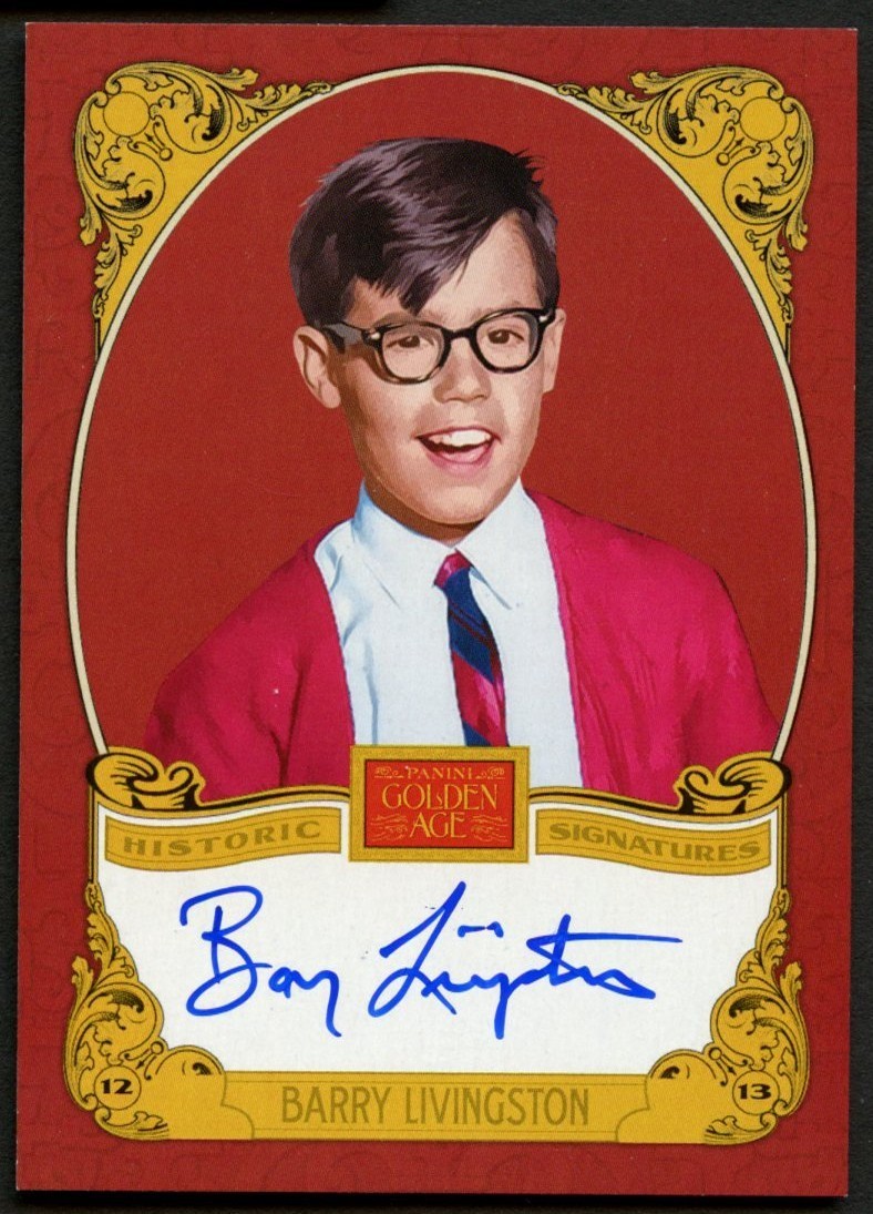 Barry Livingston signed auto Panini 2013 Golden Age Historic Signatures Card