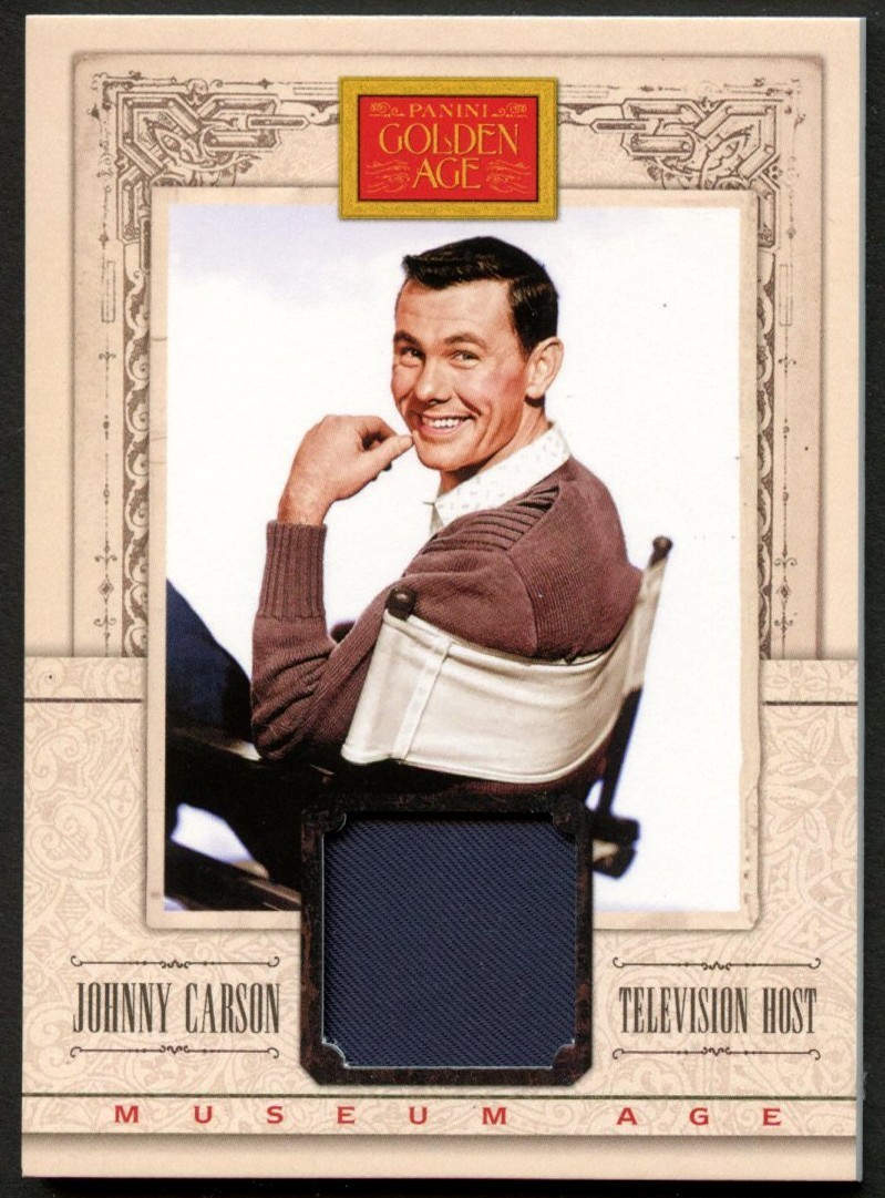 Johnny Carson #24 Authentic Panini 2013 Golden Age Museum Memorabilia Relic Card