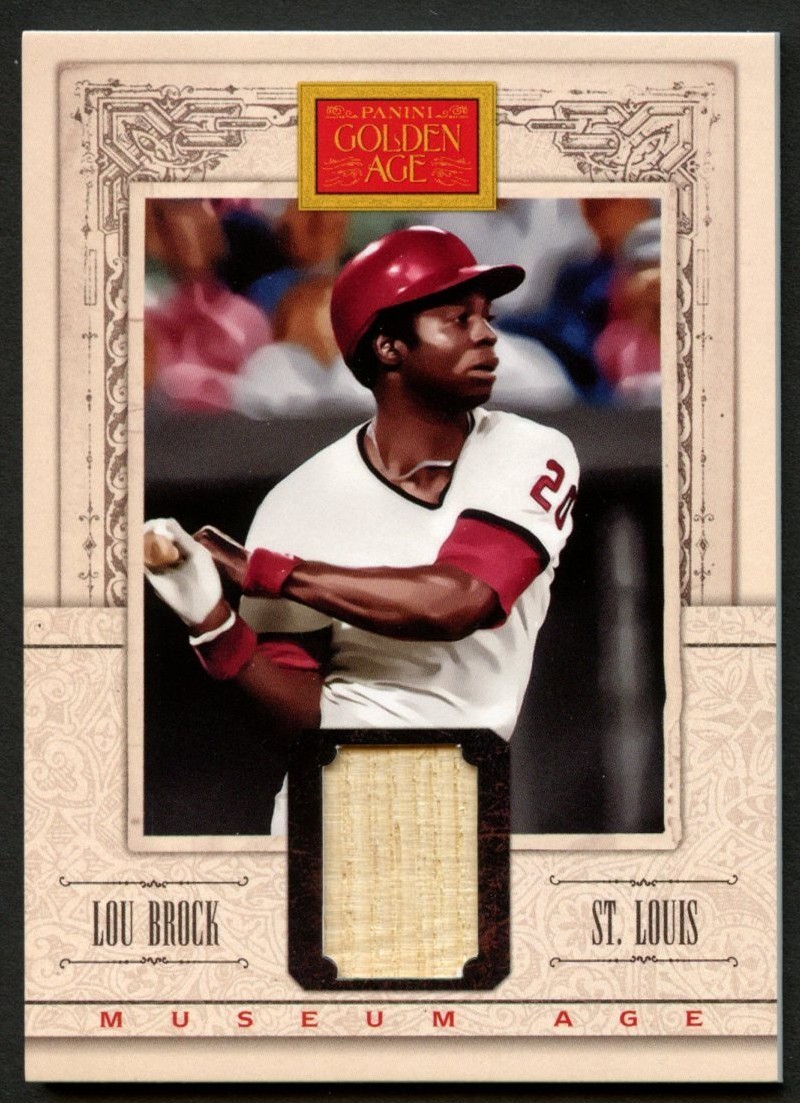 Lou Brock #20 Authentic Panini 2013 Golden Age Museum Memorabilia Relic Card