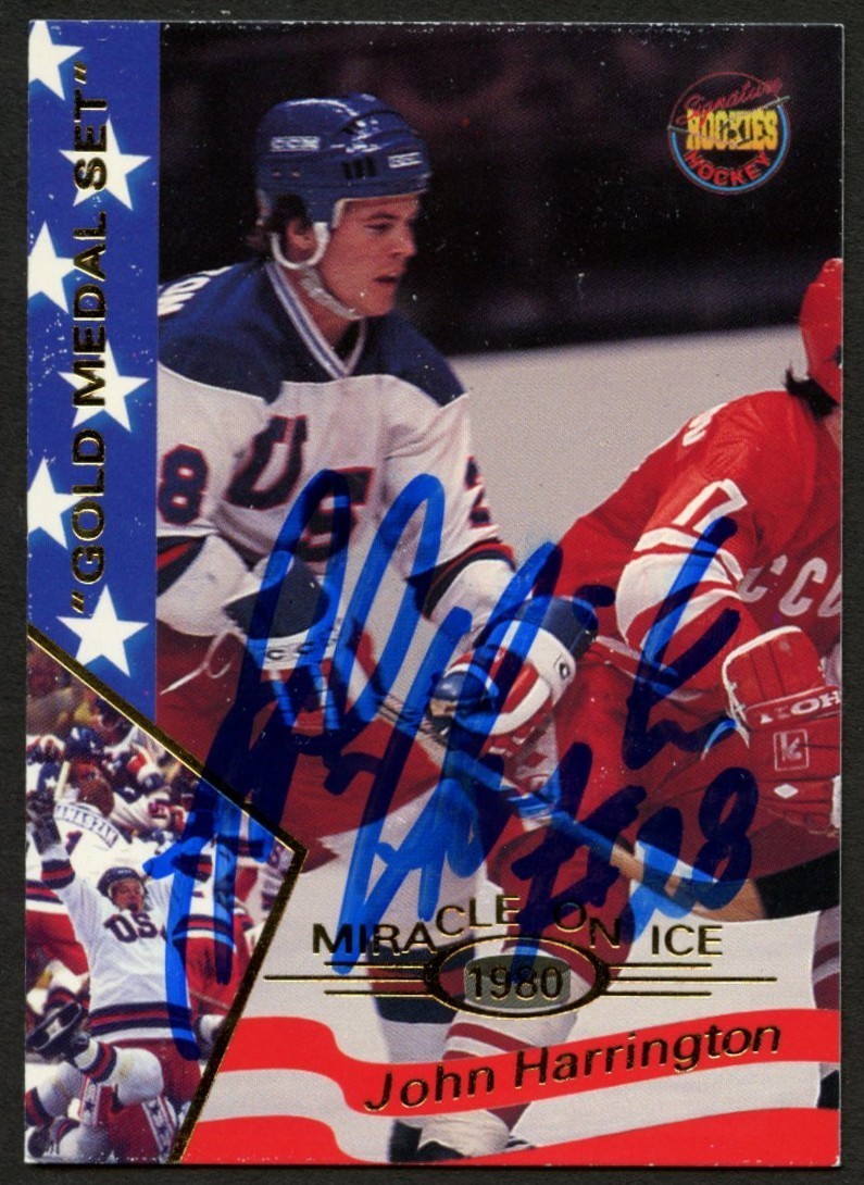John Harrington #13 signed autograph auto Miracle On Ice 1980 USA Hockey Card