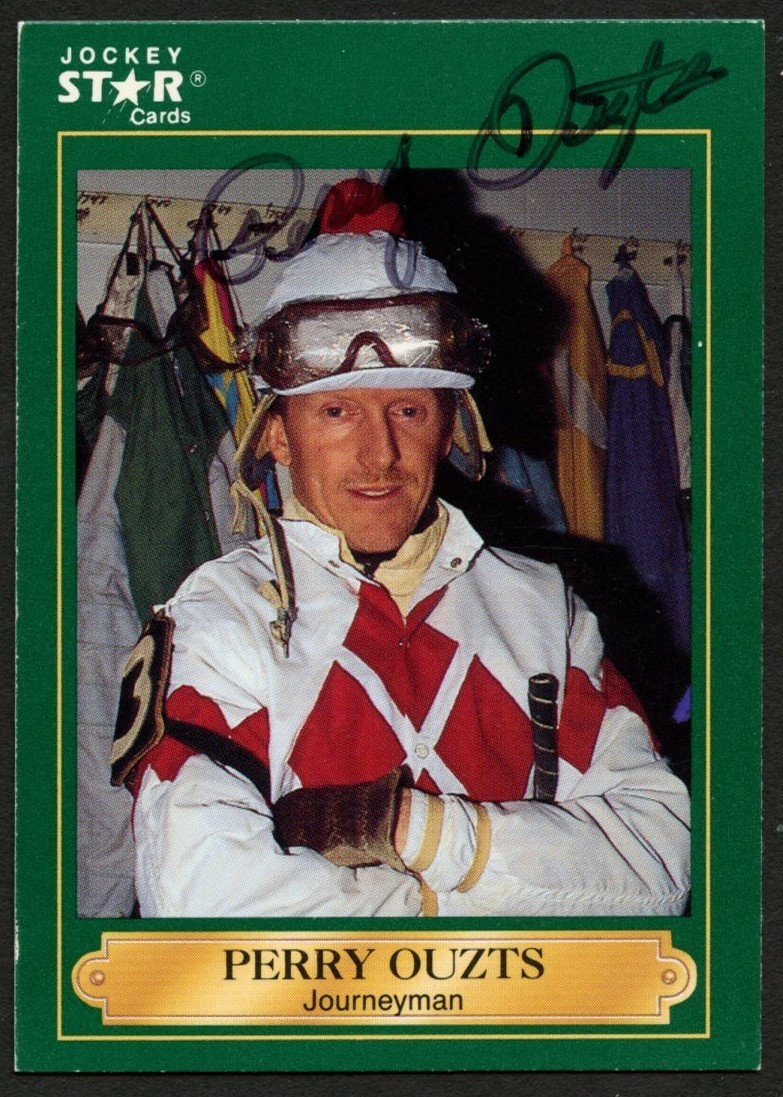 Perry Ouzts #153 signed autograph auto 1991 Horse Jockey Star Trading Card