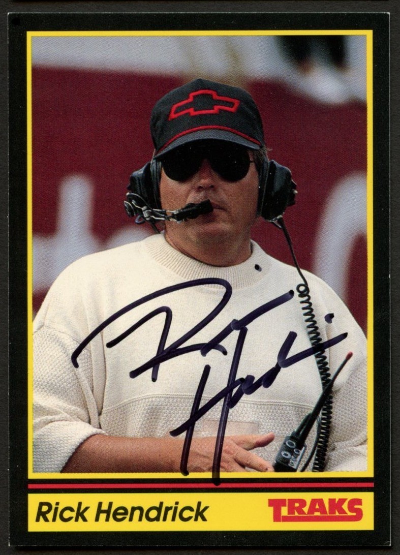 Rick Hendrick #187 signed autograph auto 1991 Traks NASCAR Racing Trading Card