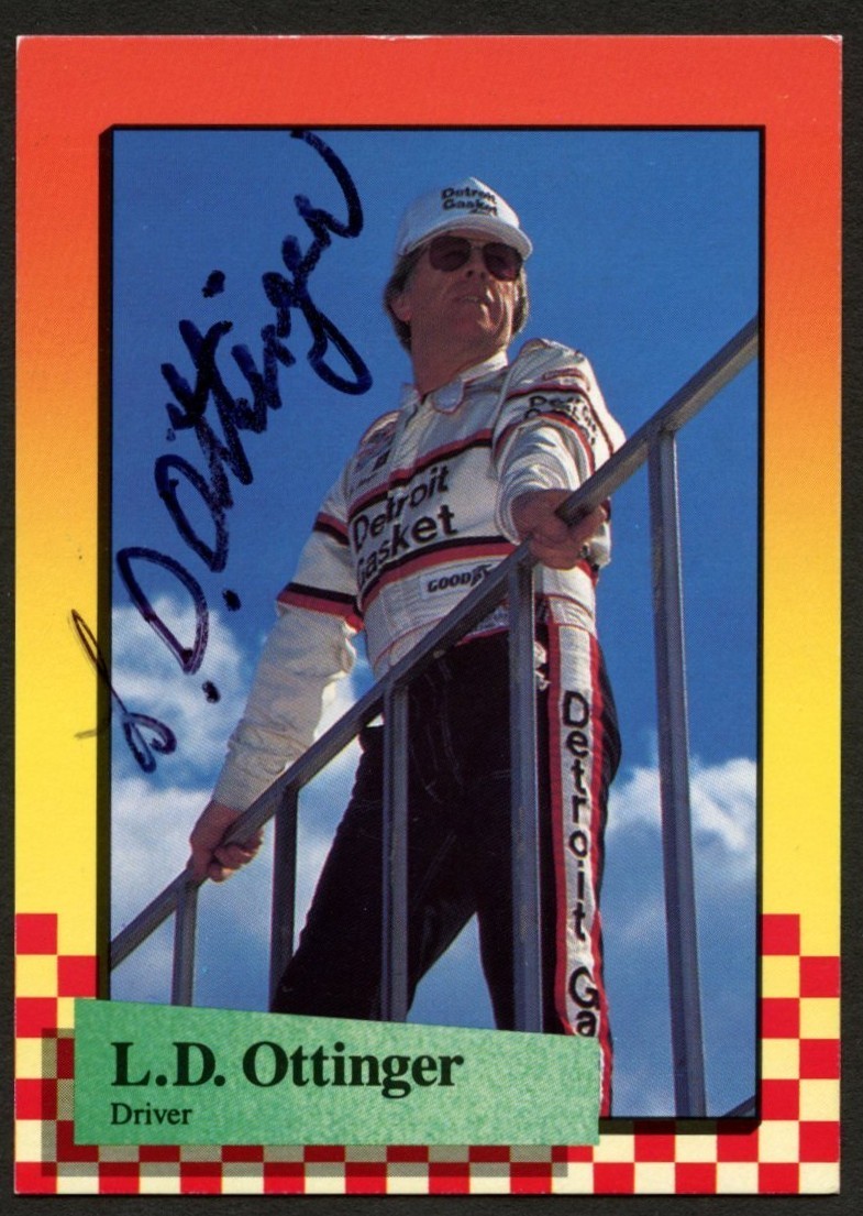 L. D. Ottinger #214 signed autograph auto 1989 Maxx NASCAR Racing Trading Card