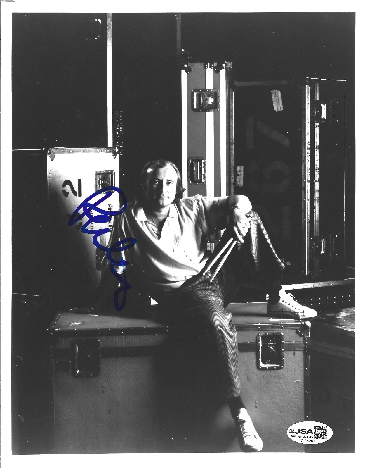 Phil Collins REAL hand SIGNED 8x10