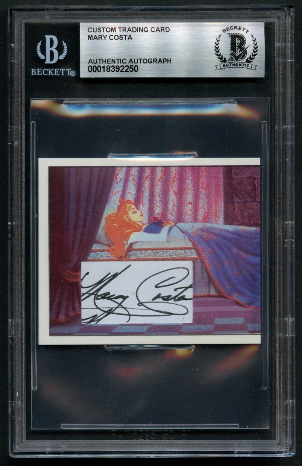 Mary Costa signed autograph Voice Sleeping Beauty Custom Cut Card BAS Slabbed