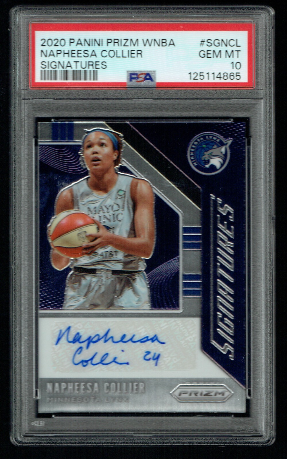 2020 Panini Prizm WNBA Signatures #SGNCL Napheesa Collier Autograph PSA 10