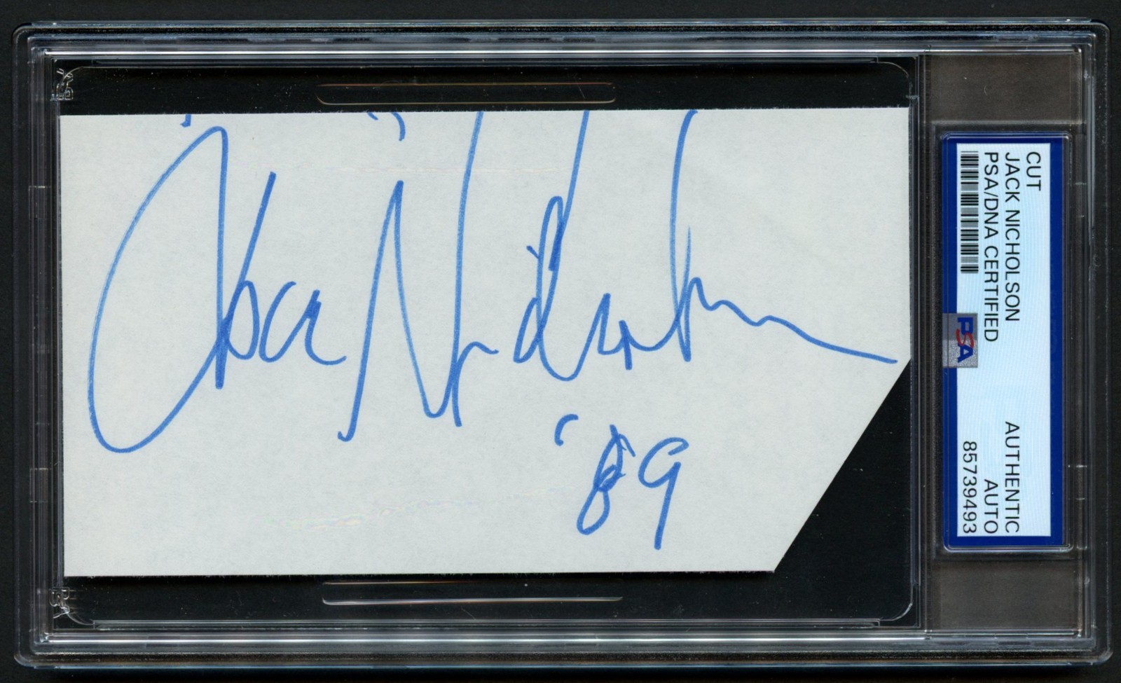 Jack Nicholson signed autograph 3x5.5 cut A Few Good Men / The Shining PSA Slab