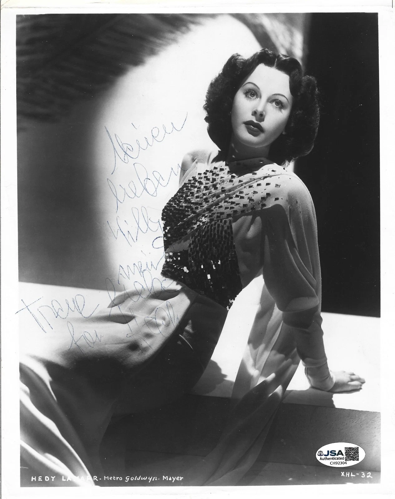 HEDY LAMARR REAL HAND SIGNED PHOTO JSA COA GIFTED BY HEDY TO HER HUSBAND? RARE COLLECTIBLE MEMORABILIA