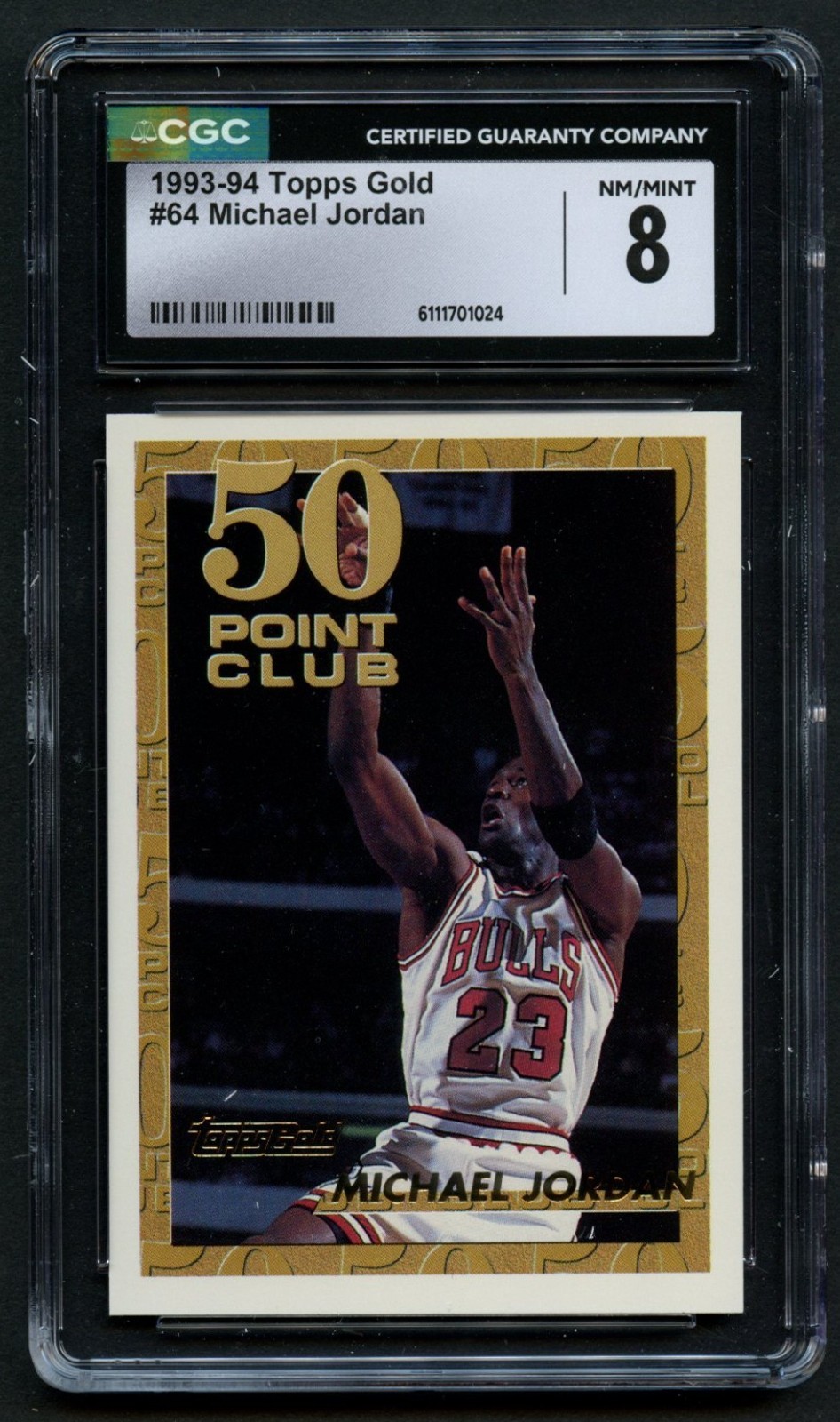 Michael Jordan #64 Hoops 1993-94 Basketball Trading Card CGC Mint 8