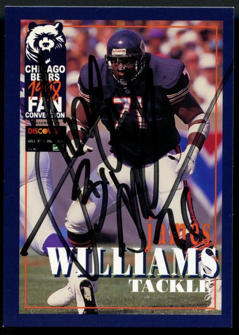 James Williams #71 signed autograph auto 1998 Chicago Bears Fan Convention Card