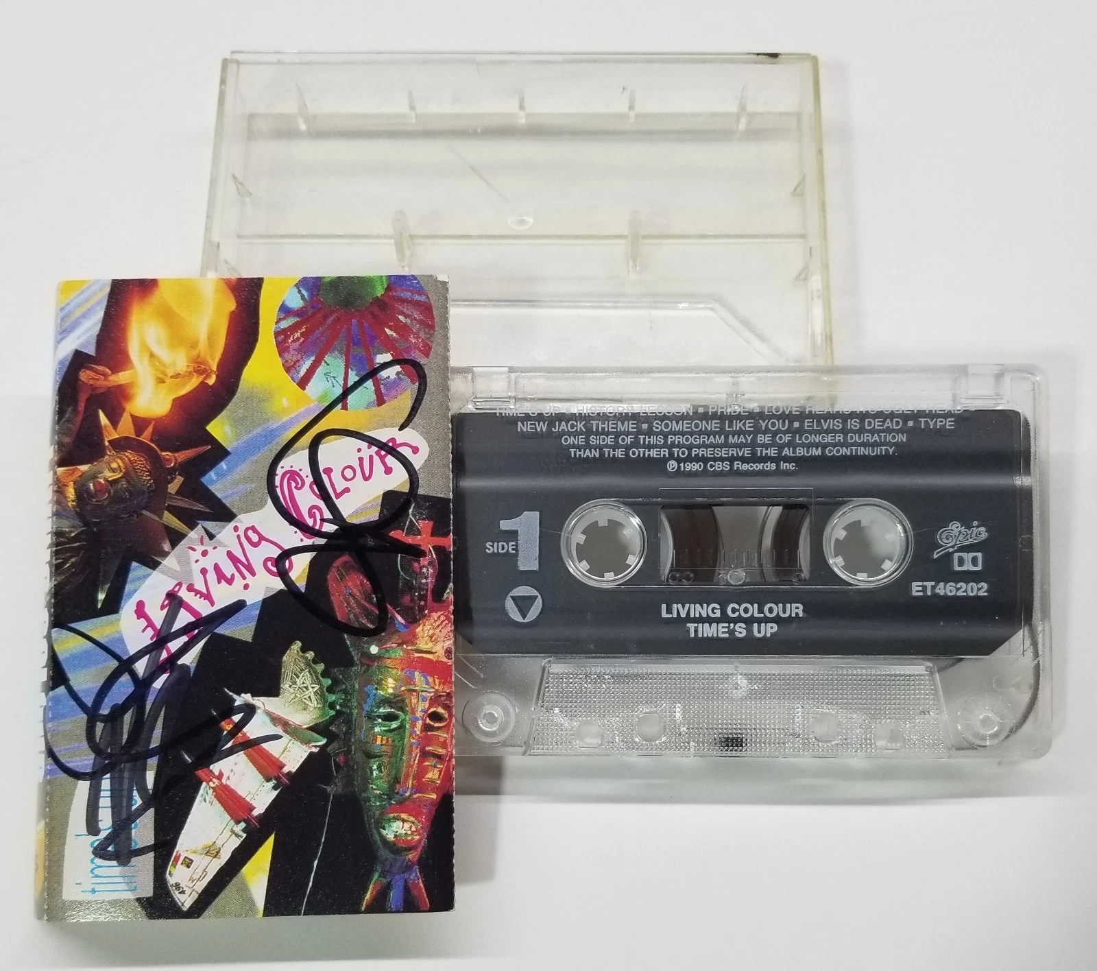 Living Colour SIGNED Times Up Cassette Tape #1 COA Autographed Corey Vernon Will