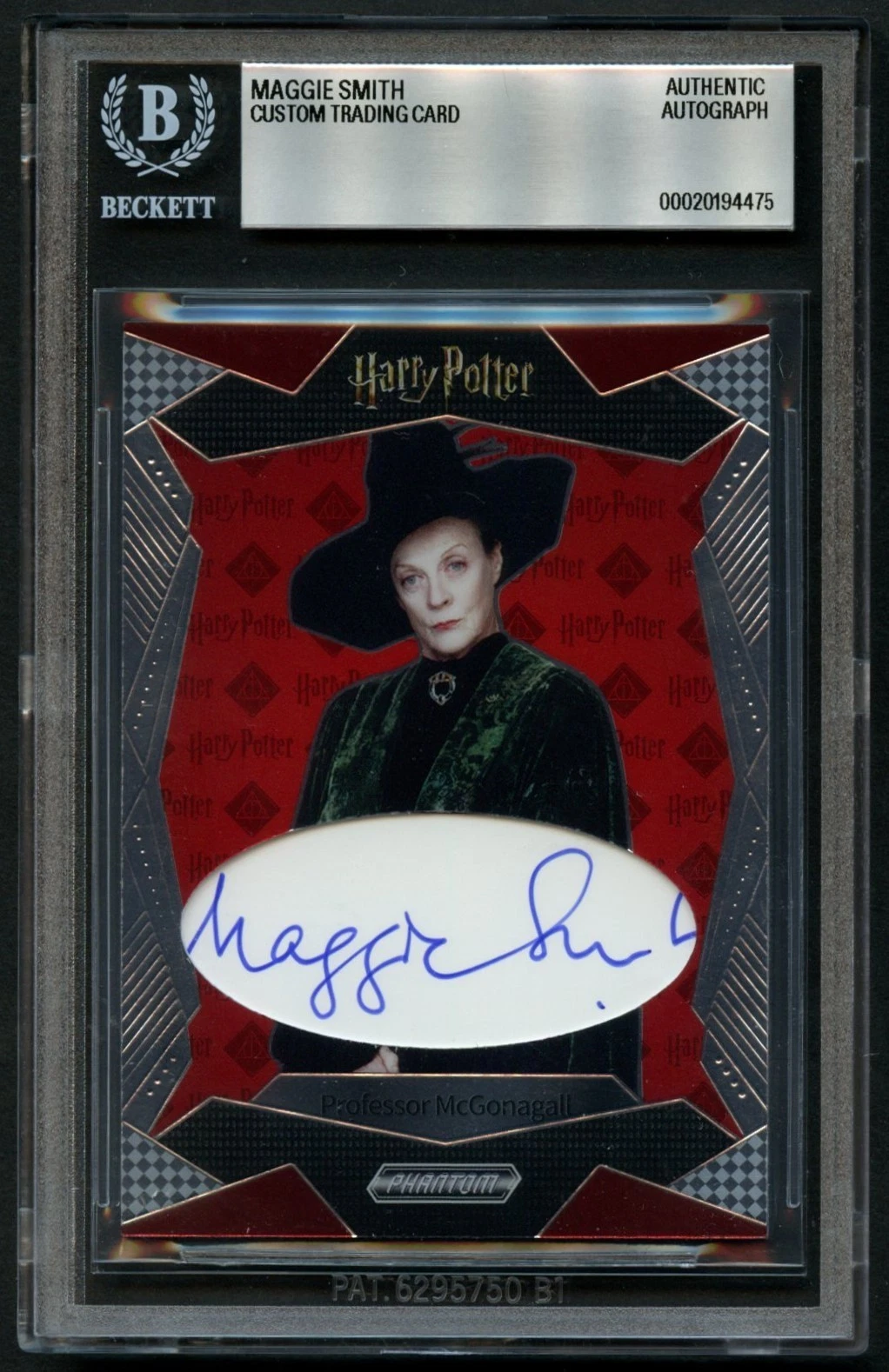 Maggie Smith signed autograph Harry Potter McGonagall Custom Cut Card BAS Slab