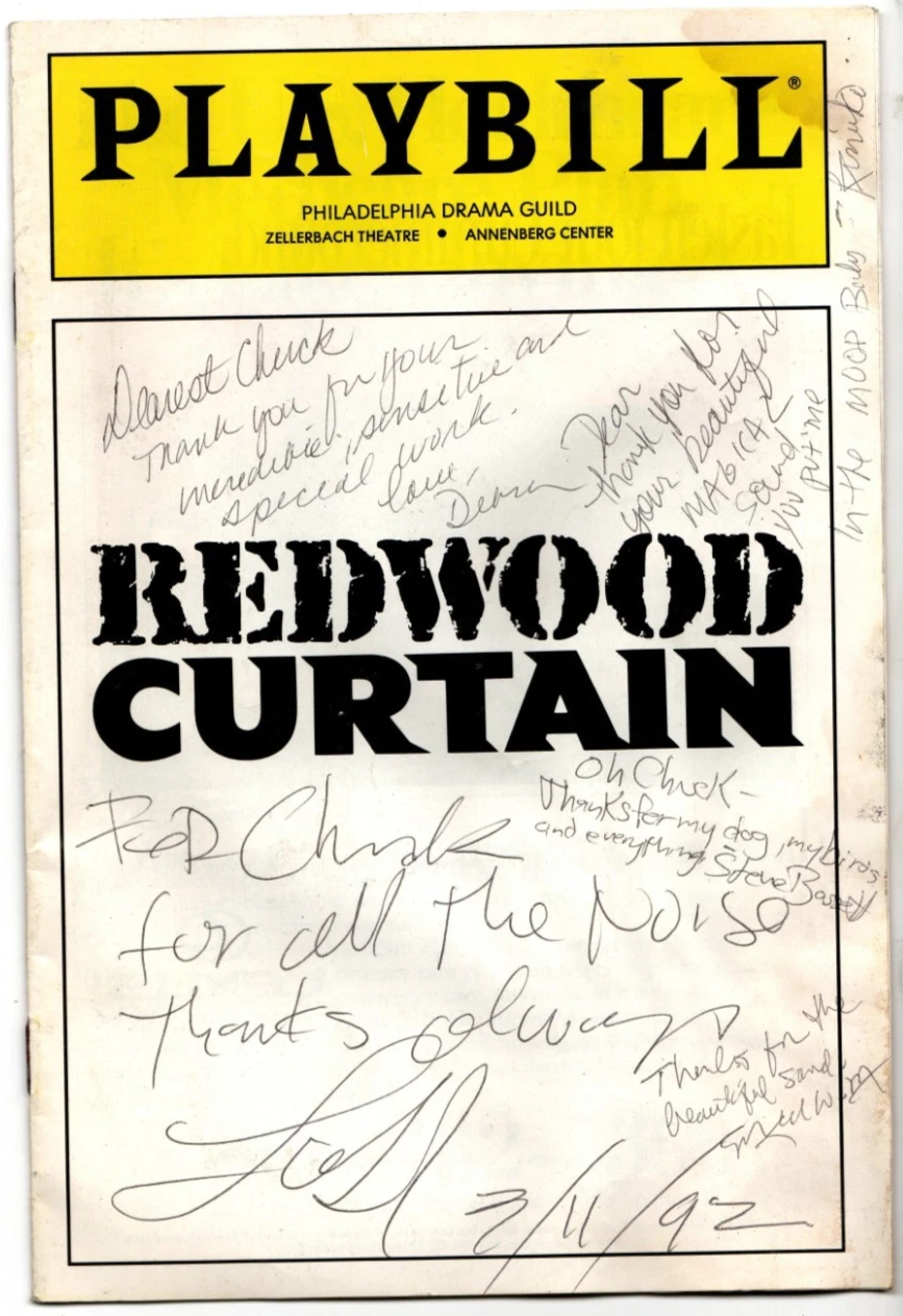 Lanford Wilson Debra Monk + cast REAL hand SIGNED Redwood Curtain Playbill COA